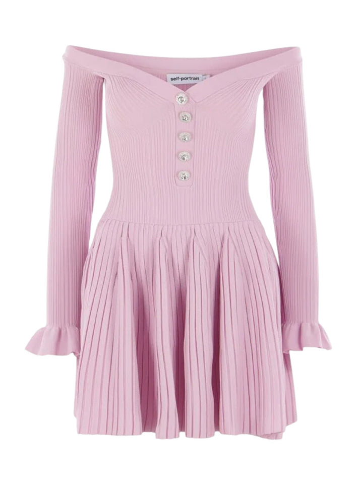 Self-Portrait Women Ribbed Mini Dress