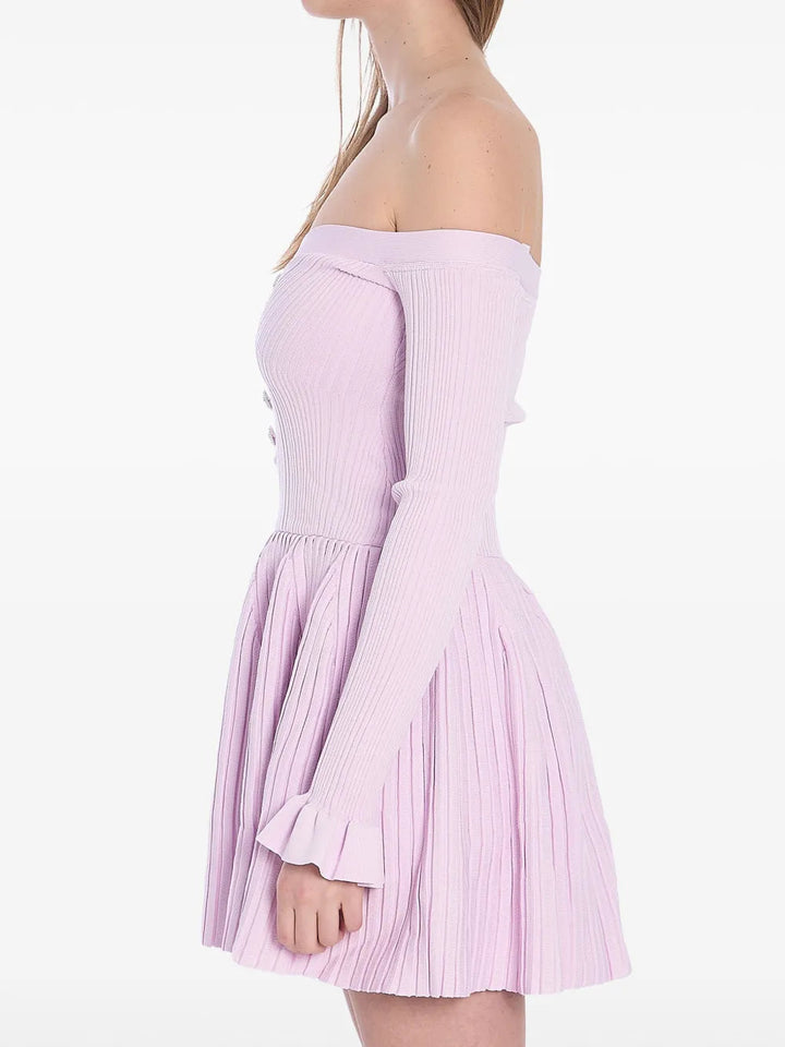 Self-Portrait Women Ribbed Mini Dress