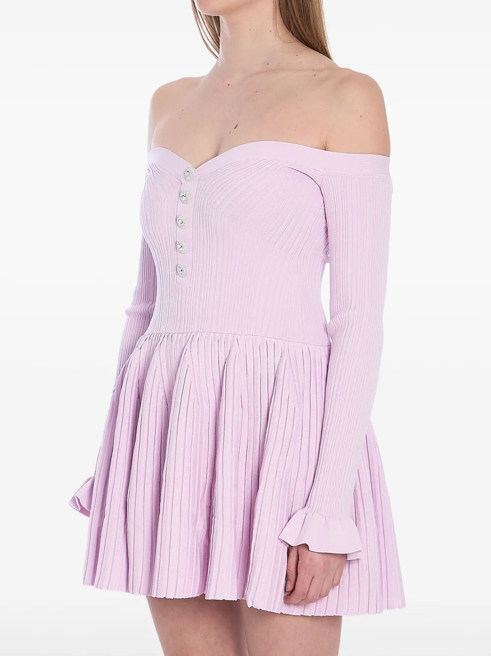 Self-Portrait Women Ribbed Mini Dress