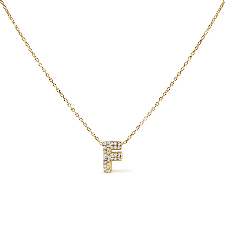 10K White Gold Diamond Accent "A" Initial Bubble Pendant Necklace