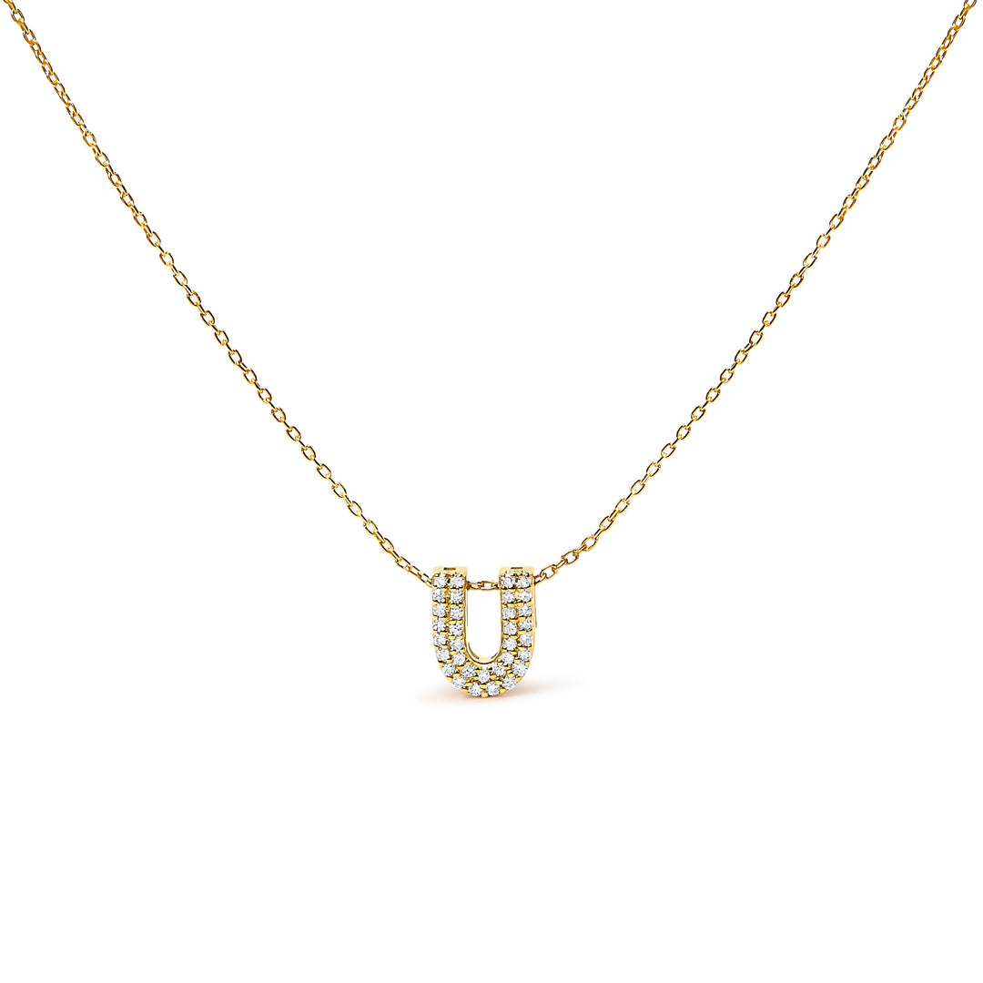 10K White Gold Diamond Accent "A" Initial Bubble Pendant Necklace