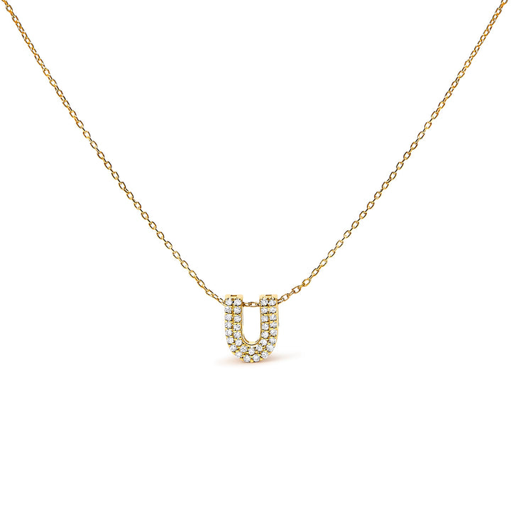 10K White Gold Diamond Accent "A" Initial Bubble Pendant Necklace