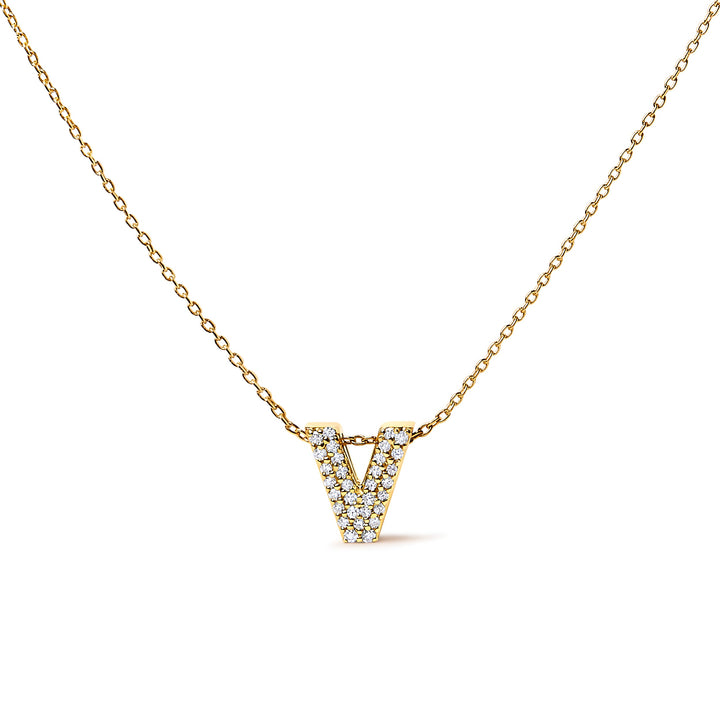 10K White Gold Diamond Accent "A" Initial Bubble Pendant Necklace