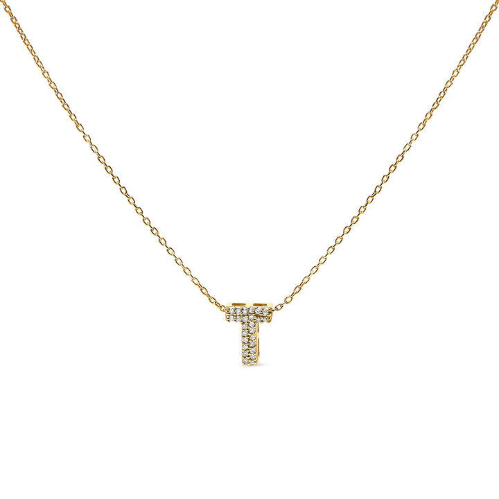 10K White Gold Diamond Accent "A" Initial Bubble Pendant Necklace