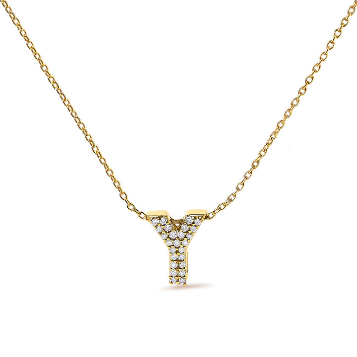 10K White Gold Diamond Accent "A" Initial Bubble Pendant Necklace