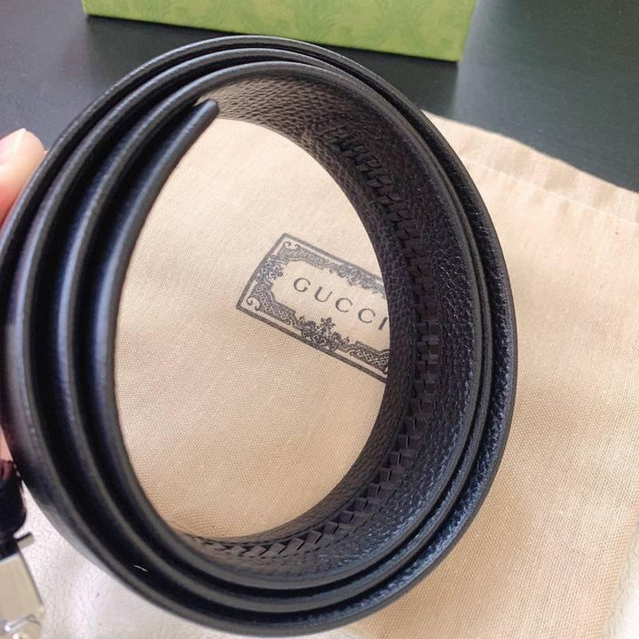 GUCCI Embellished coated-canvas and leather belt &
