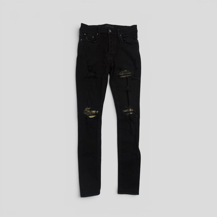 Amiri MX1 Aloha Patch Jeans in Black