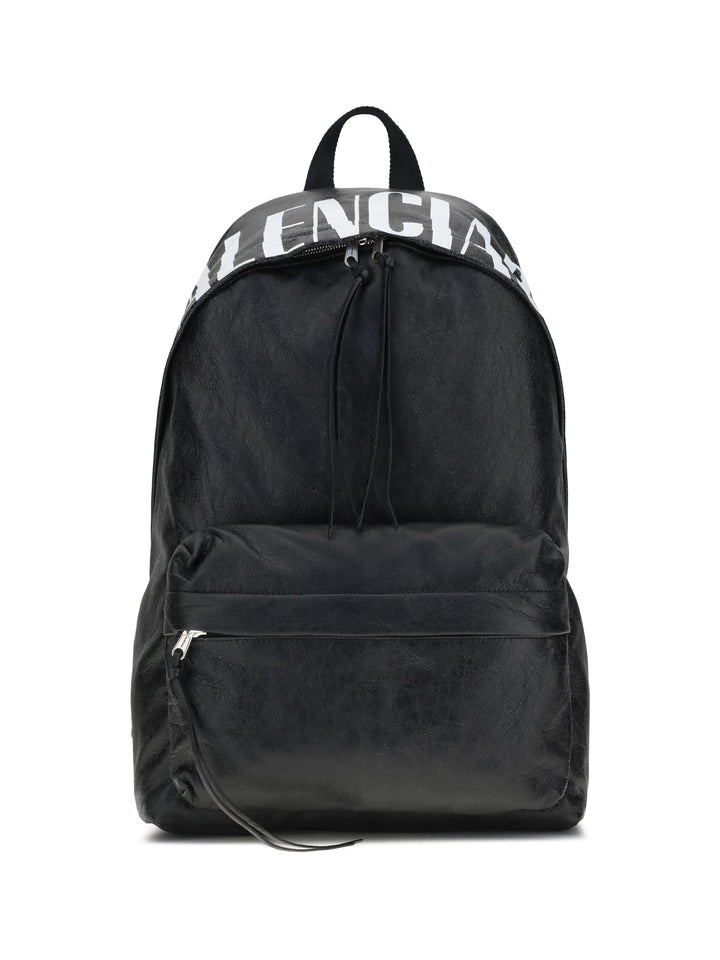 Balenciaga Men Crinkle Effect Backpack