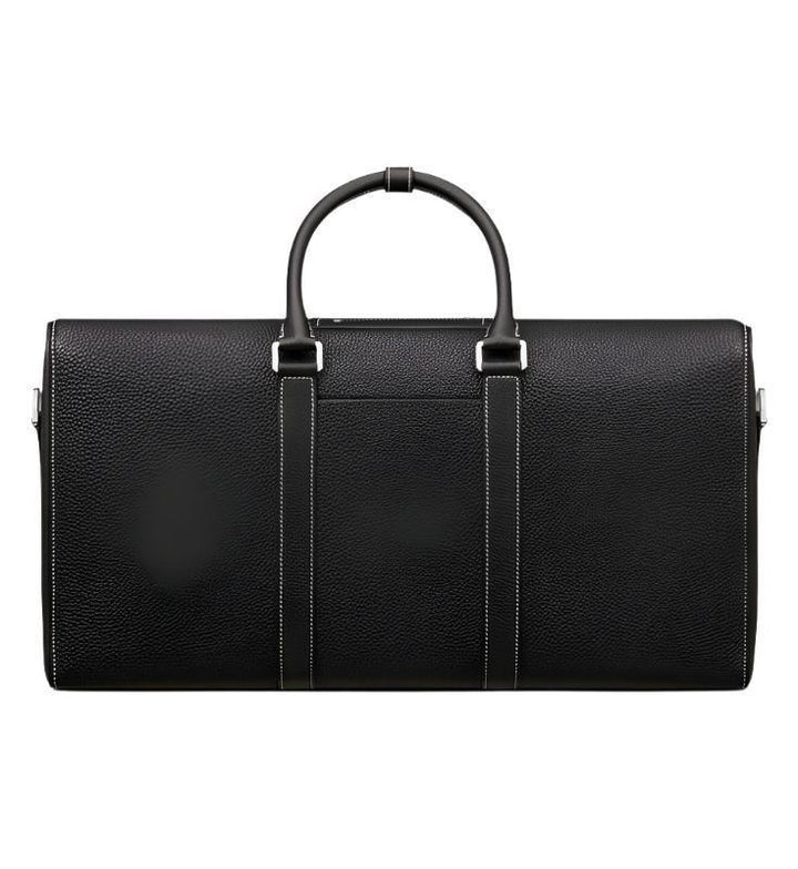 Dior Lingot 50 Duffle Bag In Black Grained Calfskin