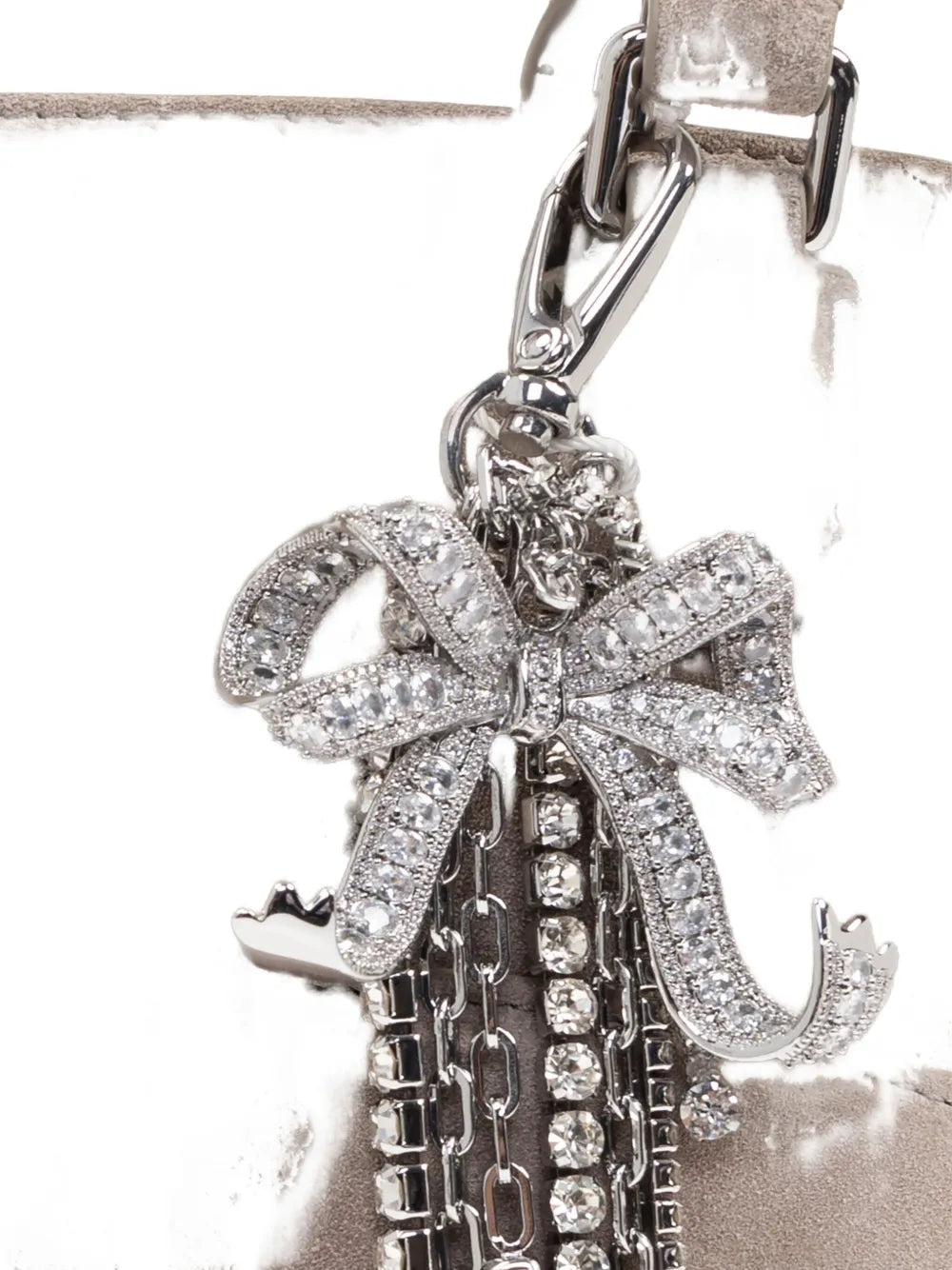 Self-Portrait Women Grey Suede Charm Tote