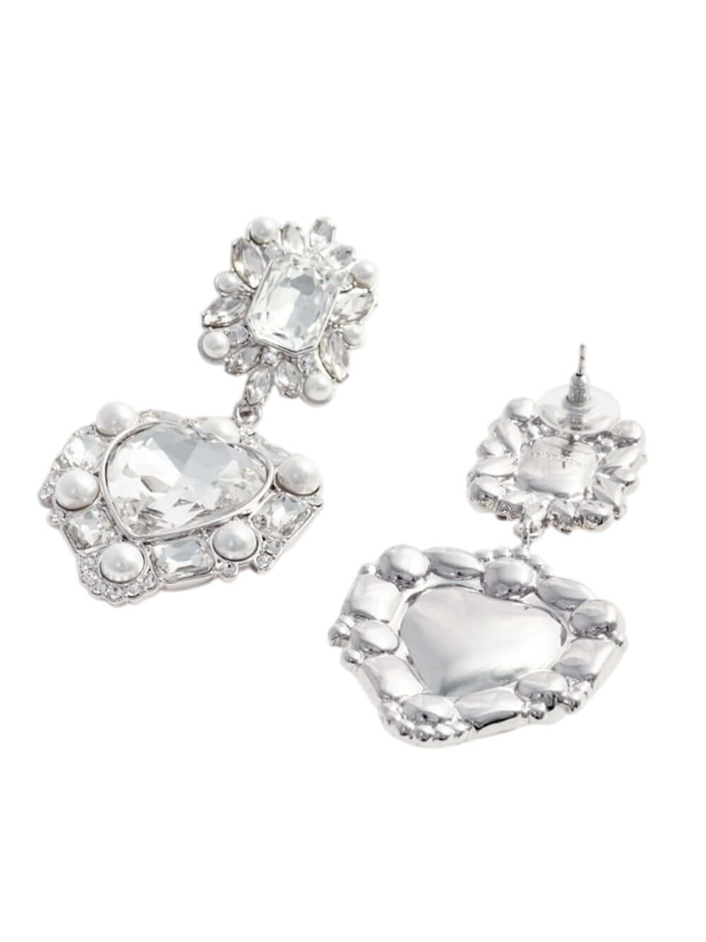 Self-Portrait Women Crystal Pearl Heart Earrings