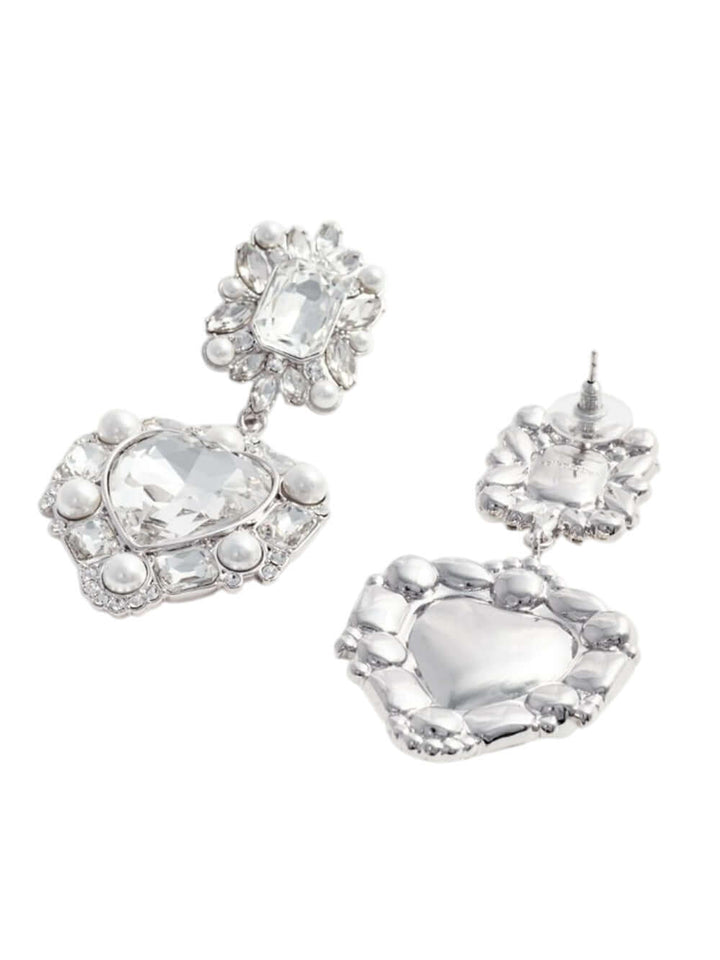 Self-Portrait Women Crystal Pearl Heart Earrings