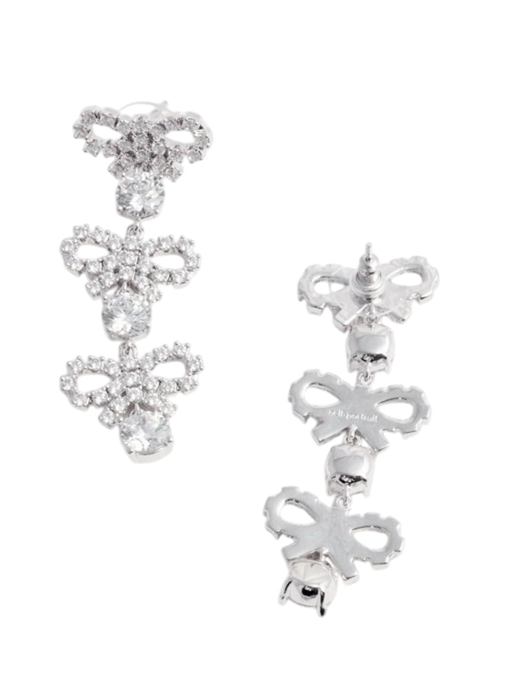 Self-Portrait Women Crystal Micro Bow Tiered Earrings