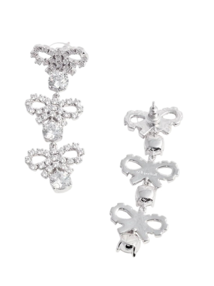 Self-Portrait Women Crystal Micro Bow Tiered Earrings