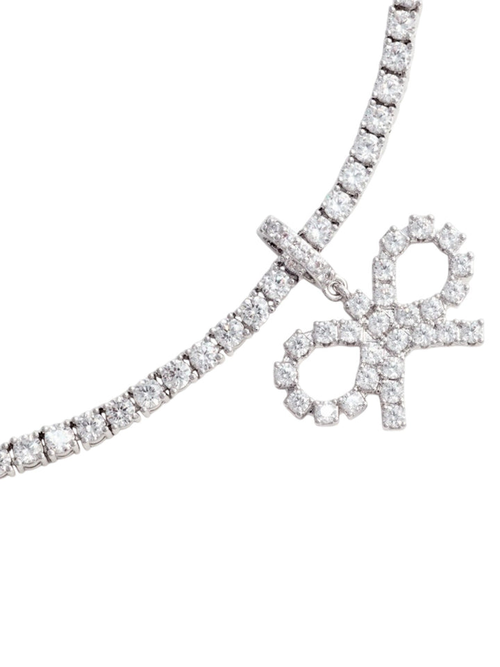 Self-Portrait Women Crystal Bow Tennis Necklace