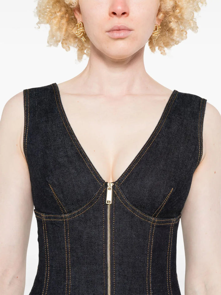 Self-Portrait Women Indigo Denim Mini Dress