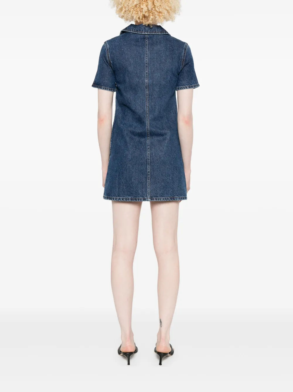 Self-Portrait Women Women`S Blue V-Neck Denim Dress