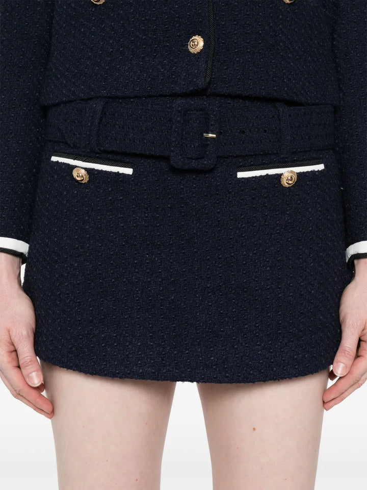 Self-Portrait Women Bouclé Mini Skirt With Shorts