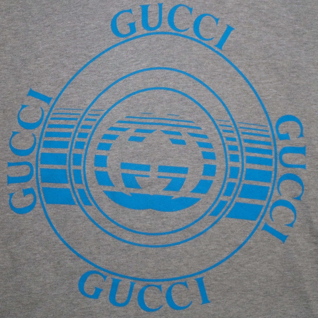 Gucci Record Print Pullover Hoodie in Grey