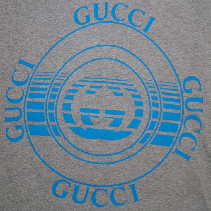 Gucci Record Print Pullover Hoodie in Grey