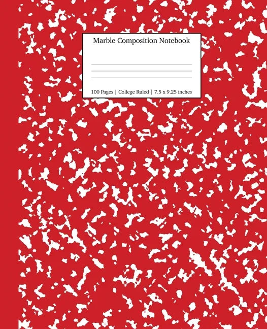 Marble Composition Notebook College Ruled: Red Marble Notebooks, School Supplies, Notebooks for School - Paperback