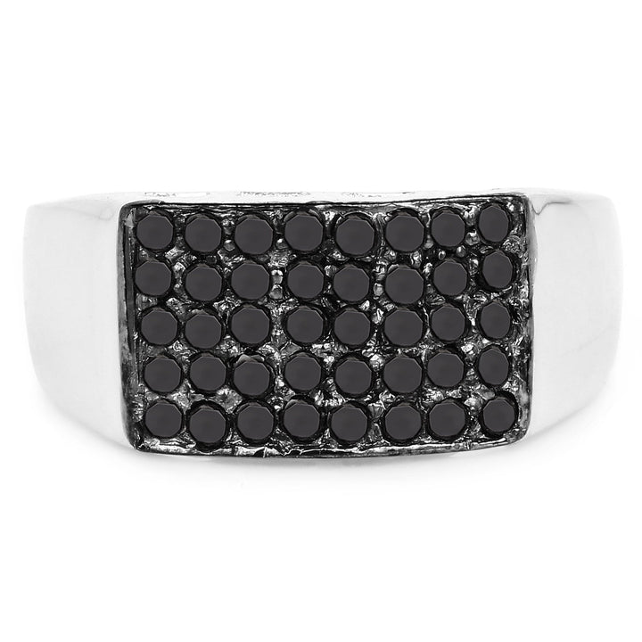0.43 Carat Genuine Black Diamond .925 Sterling Silver Ring