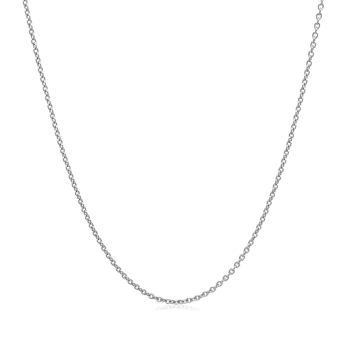 14k White Gold Round Cable Link Chain 1.1mm