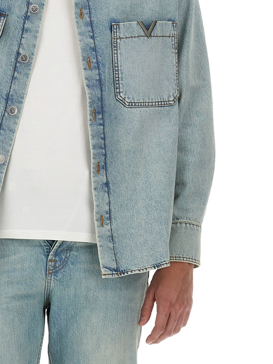 Valentino Men Denim Shirt