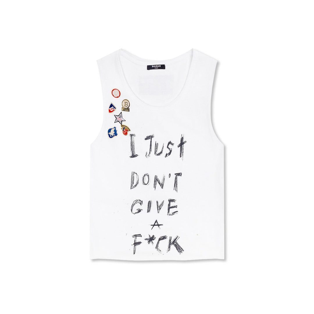 Balmain Printed Cotton Cropped T-Shirt Women