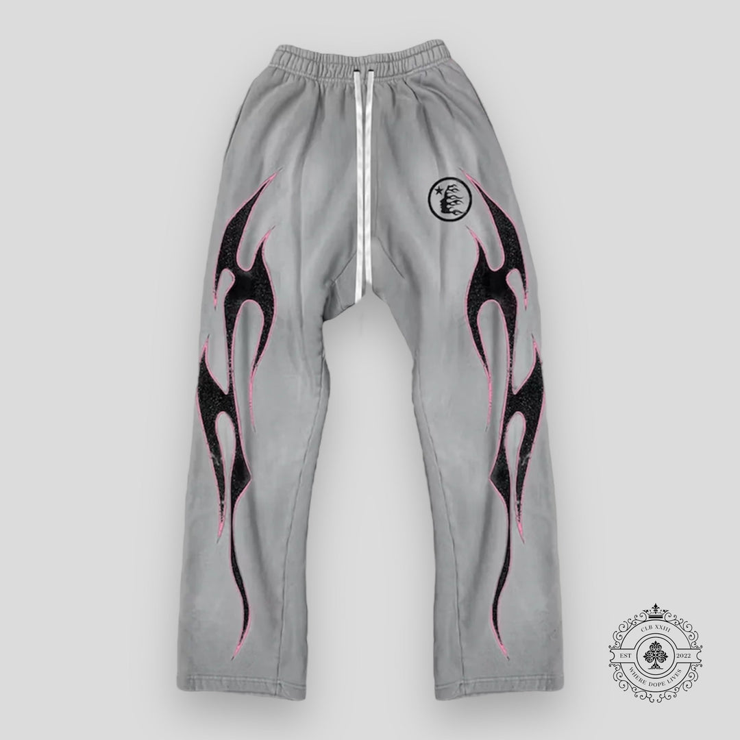 Hellstar Grey Future Flame Sweatpants in Grey