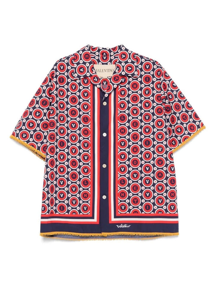 Valentino Garavani Men `Bulles Royales` Bowling Shirt