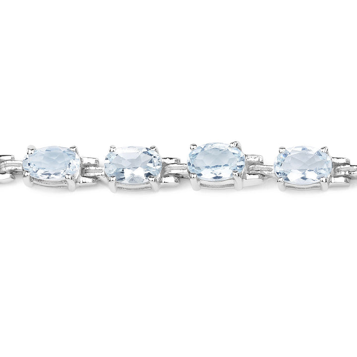 8.80 Carat Genuine Aquamarine .925 Sterling Silver Bracelet