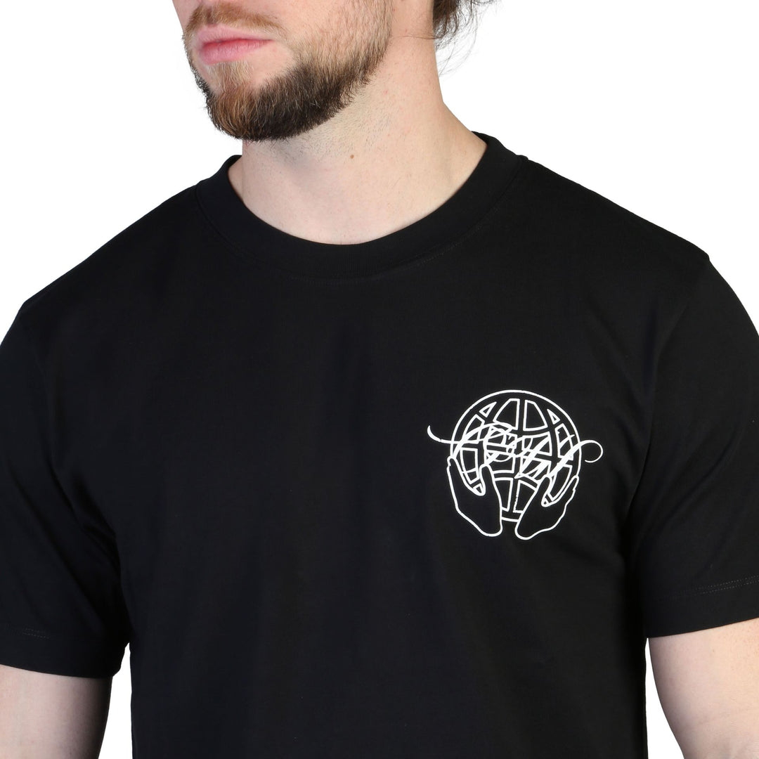Off-White men's black T-shirts with front and rear logos