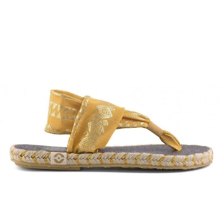 Nalho women's yellow open toe fabric Sandals