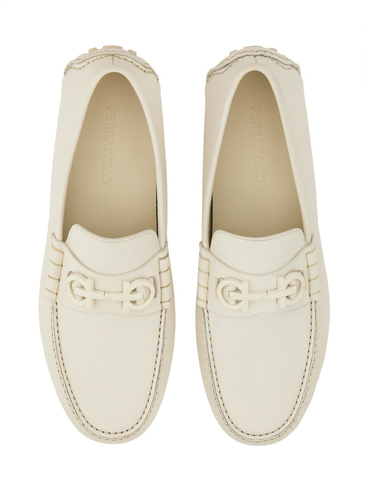 Ferragamo Men Moccasin With Gancini Ornament