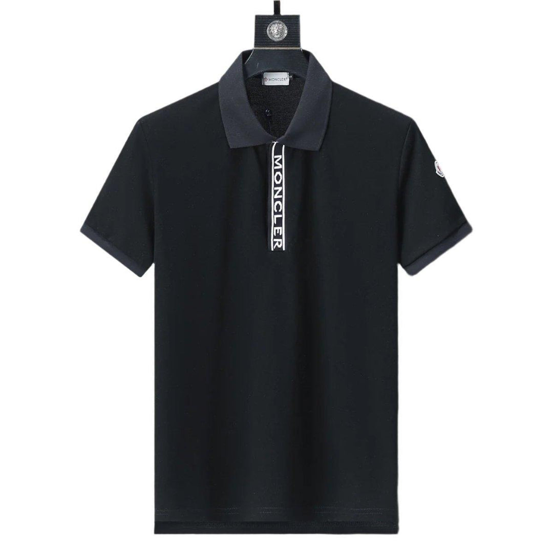 Moncler Black T-Shirt with Collar