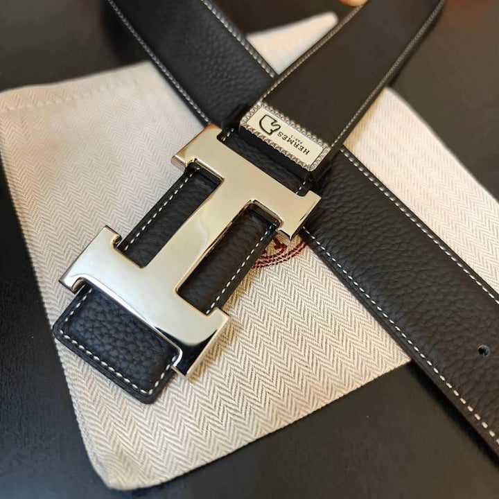 Hermes Men Silver Buckle Belt &