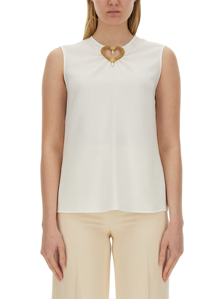 Moschino Women Blouse With Heart Applique