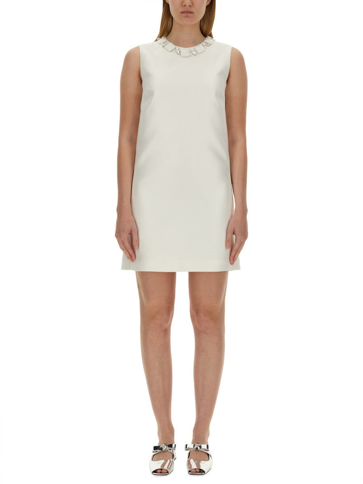 Versace Women Mini Duchesse Dress With Crystals