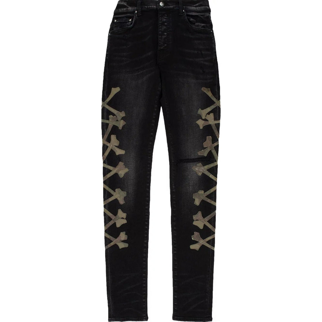 Amiri Camo Bones Jean 'Aged Black'