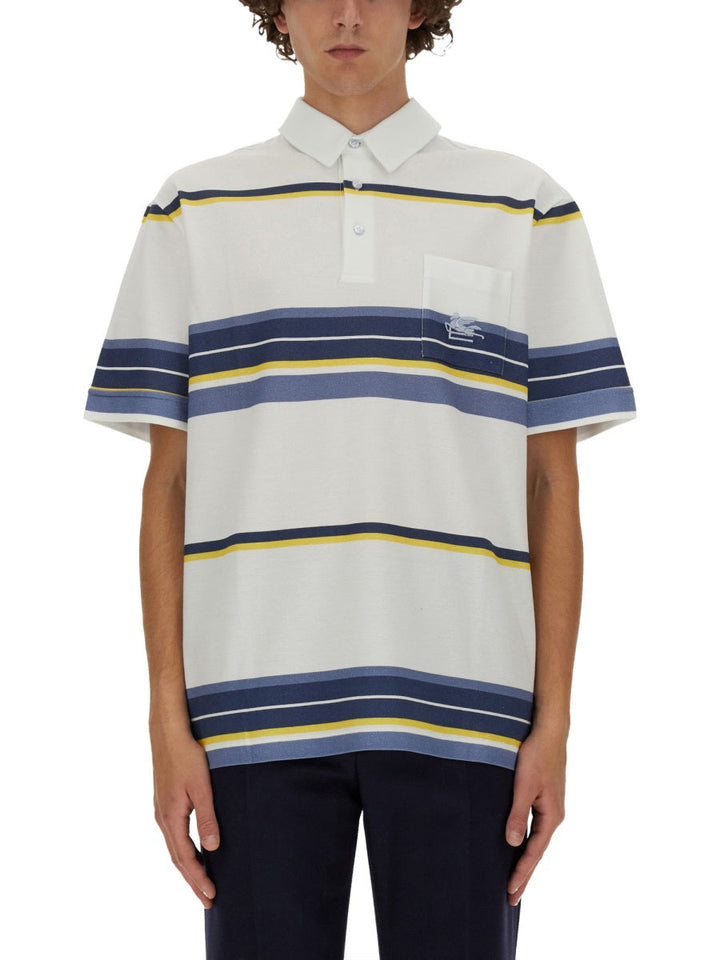 Etro Men Polo Shirt With Pegasus Embroidery