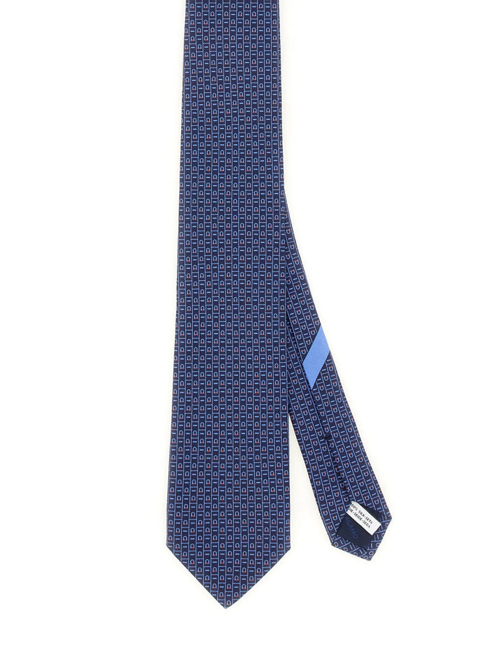 Ferragamo Men Cravatta Con Stampa Logo