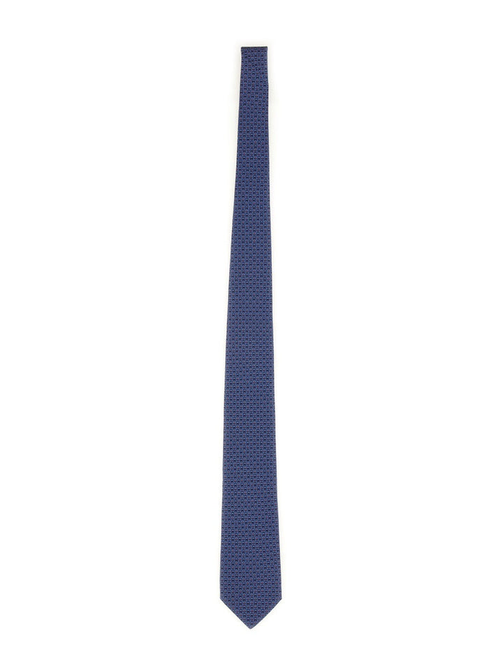 Ferragamo Men Cravatta Con Stampa Logo