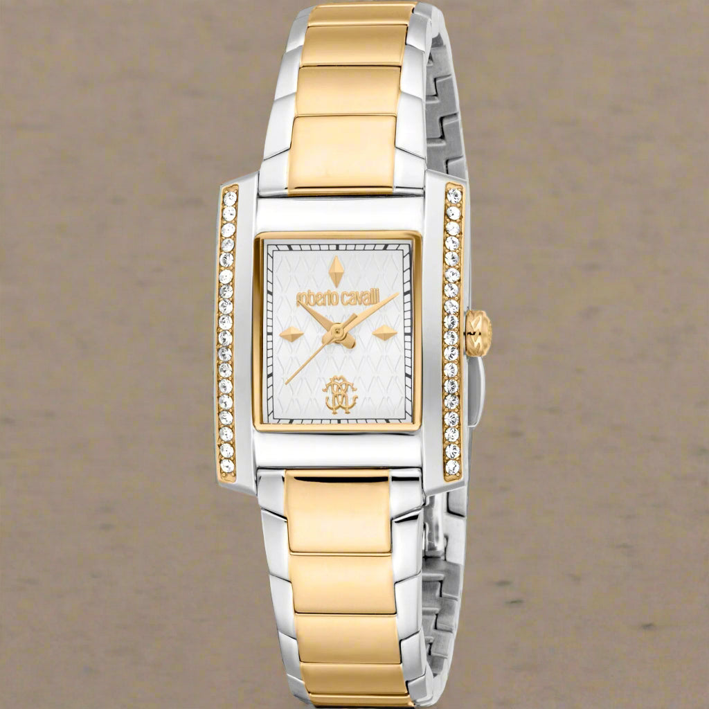Roberto Cavalli women's two-tone diamond sim Watches