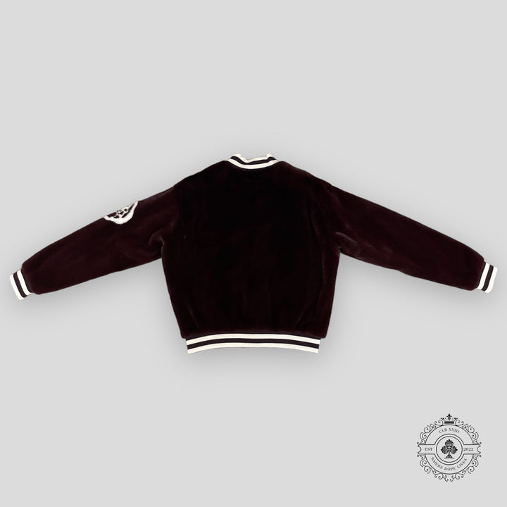 Louis Vuitton Lovers Mink Bomber in Maroon