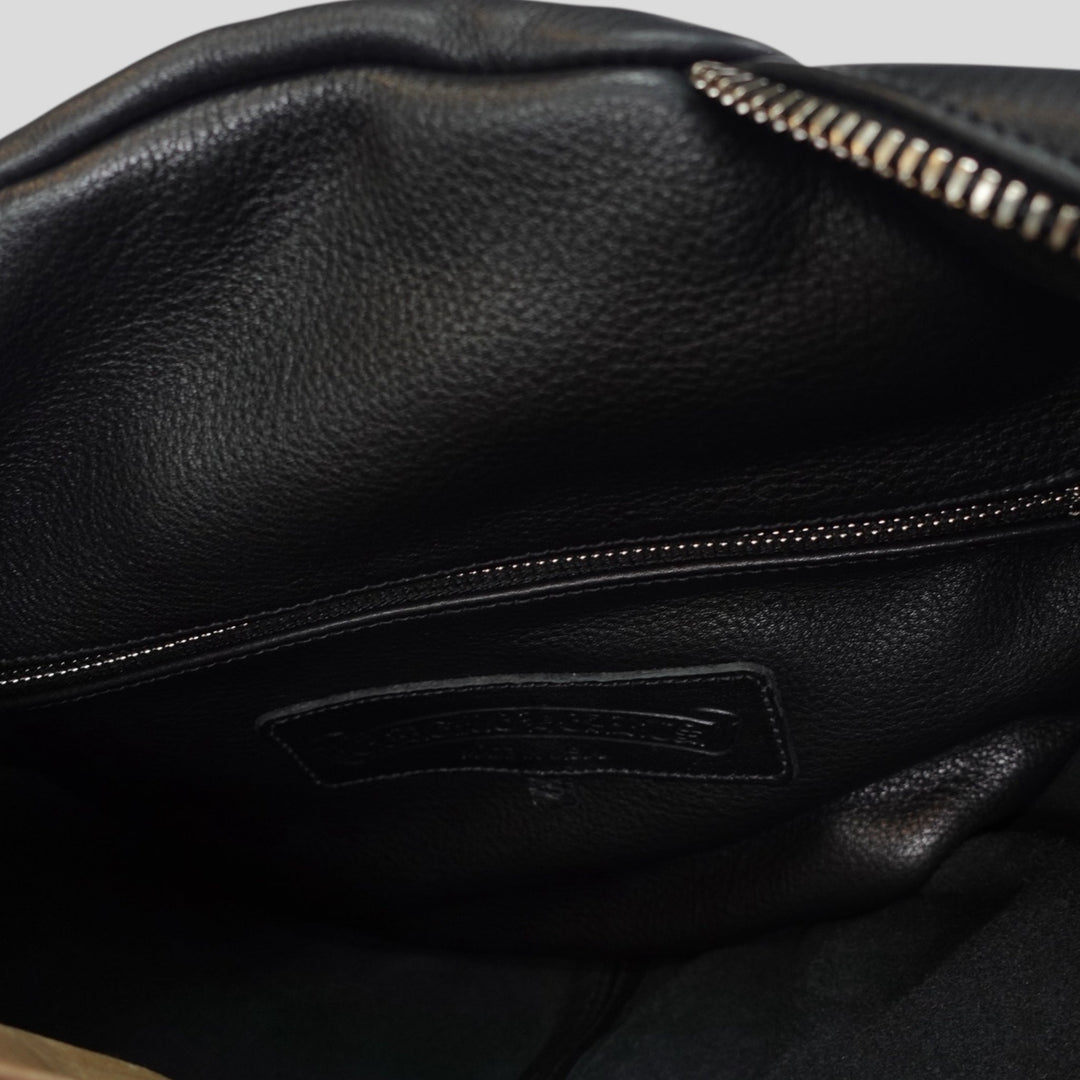 Chrome Hearts Fleur Patch Leather Duffle in Black