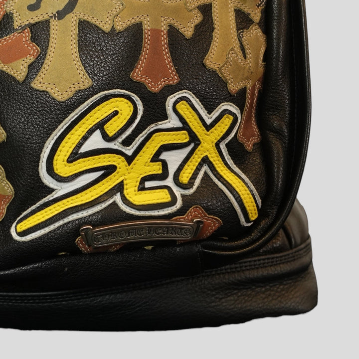 Chrome Hearts Sex Records Cross Patch Backpack in Black