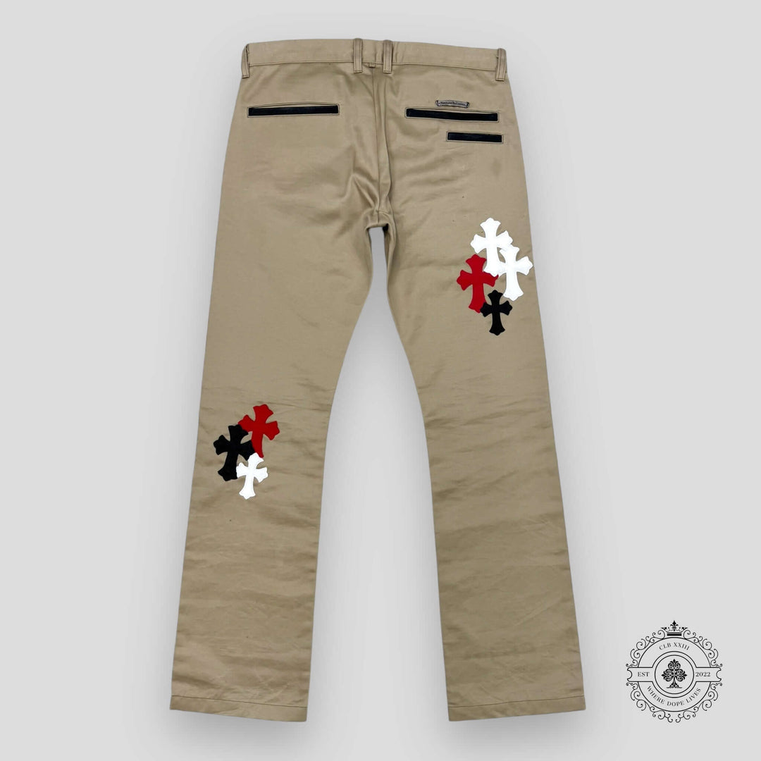 Chrome Hearts Cross Patch Chino Pants in Tan