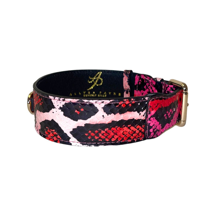Fuchsia/Light Pink/Red &amp; Black Snake Classic Collar