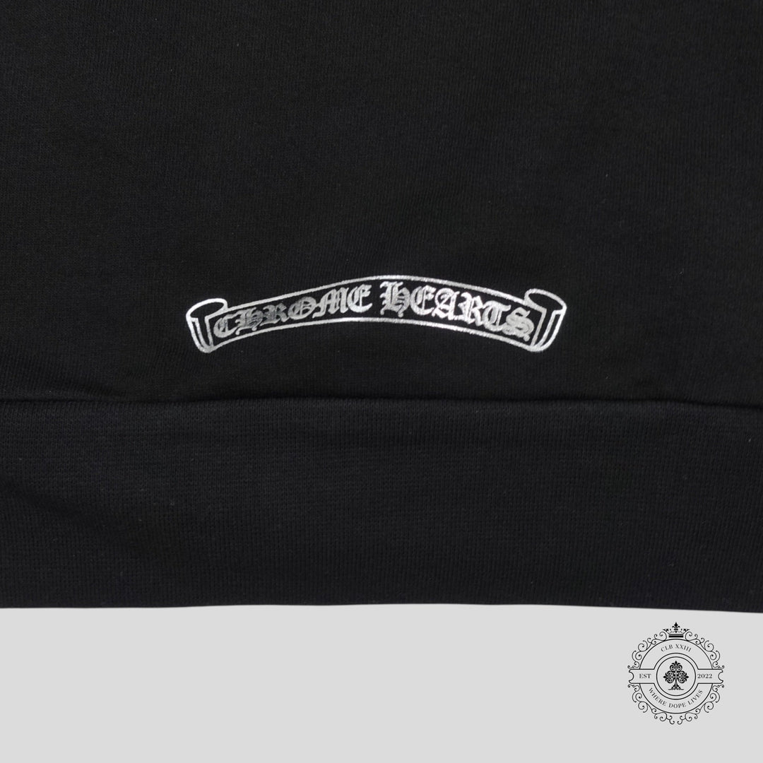 Chrome Hearts 1988 Vertical Logo Hoodie in Black/Silver